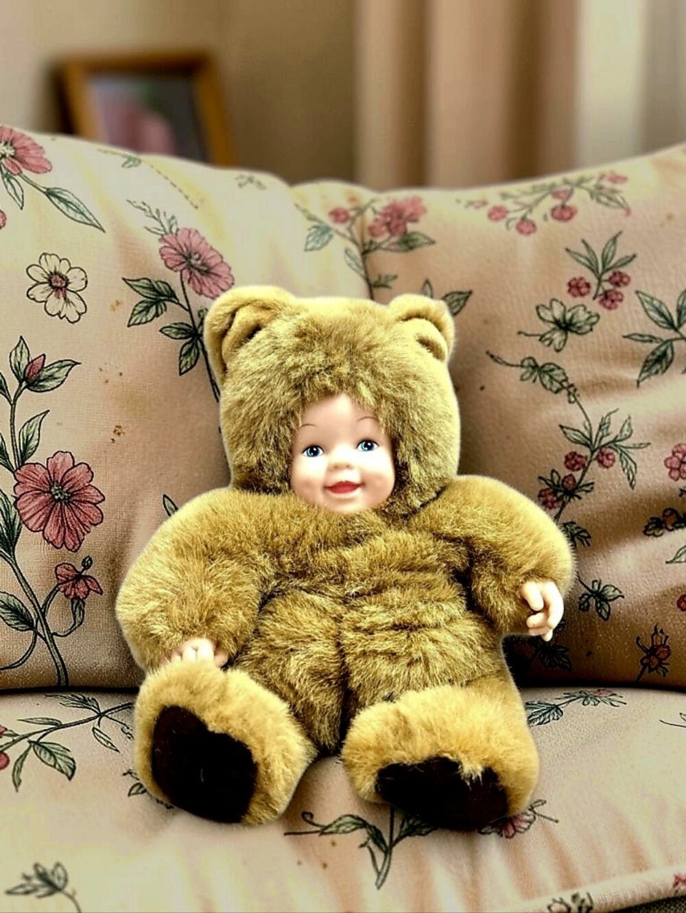Vintage Anne Geddes Baby Bear Plush Doll 1997 Bean Fill Collection Original Tags
